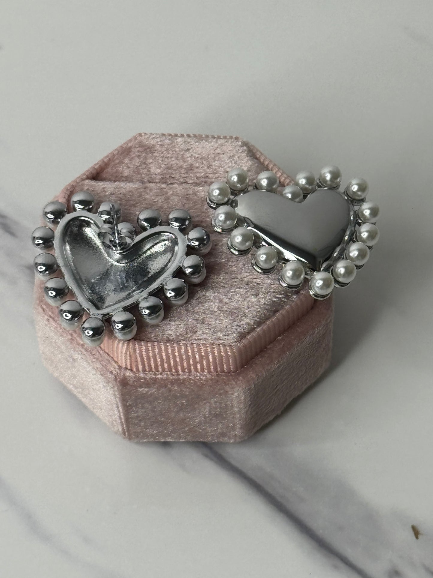 Pearl Heart Earrings