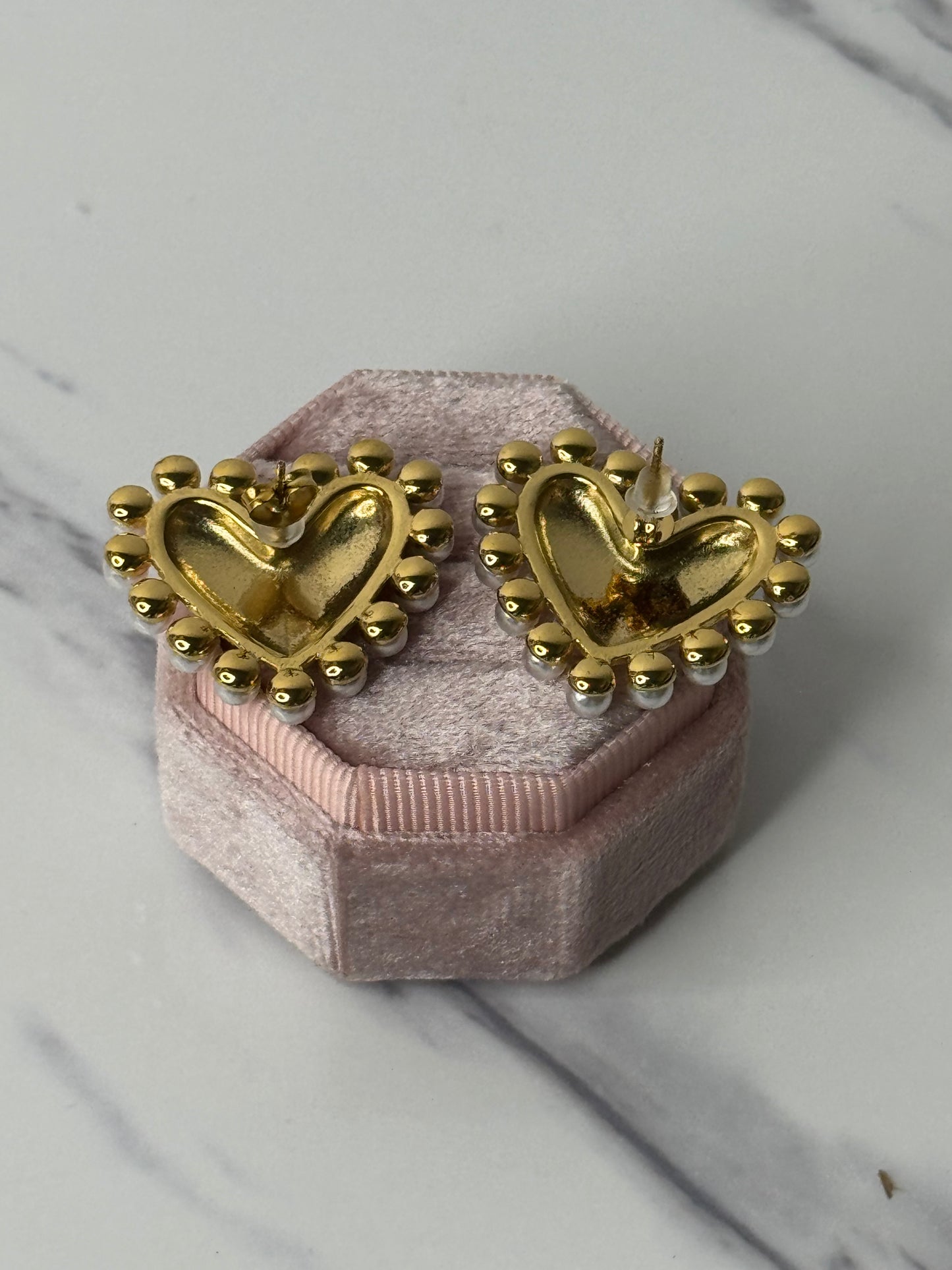 Pearl Heart Earrings